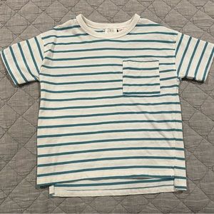 Zara Striped Blue and White Pocket Tee